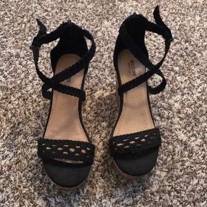 Target brand-mossimo black & cork wedges